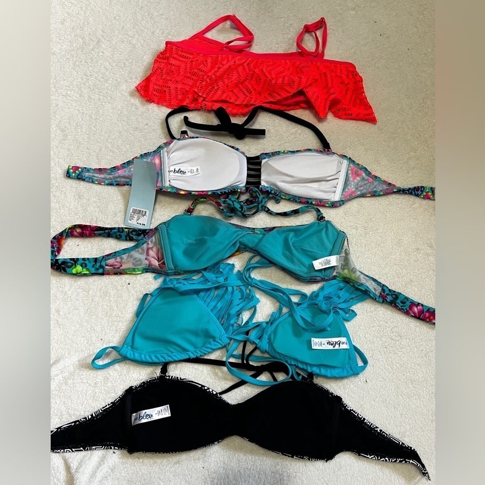 6 Piece Bundle Rue Bleu Swim Bikini Tops/Bottom  - Size Small - Picture 2 of 11